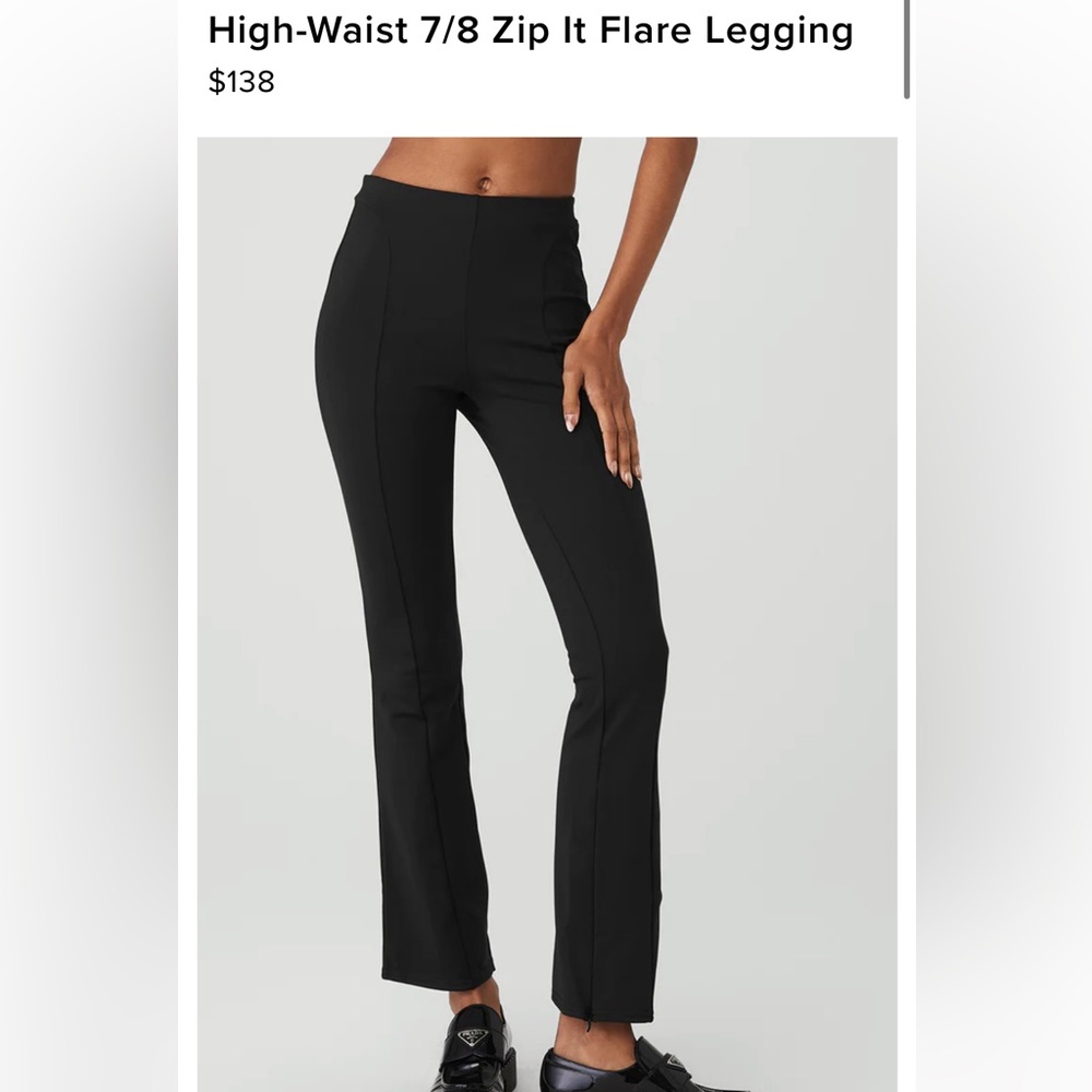 Alo Yoga High Waist 7/8 Zip It Flare Legging - Gem